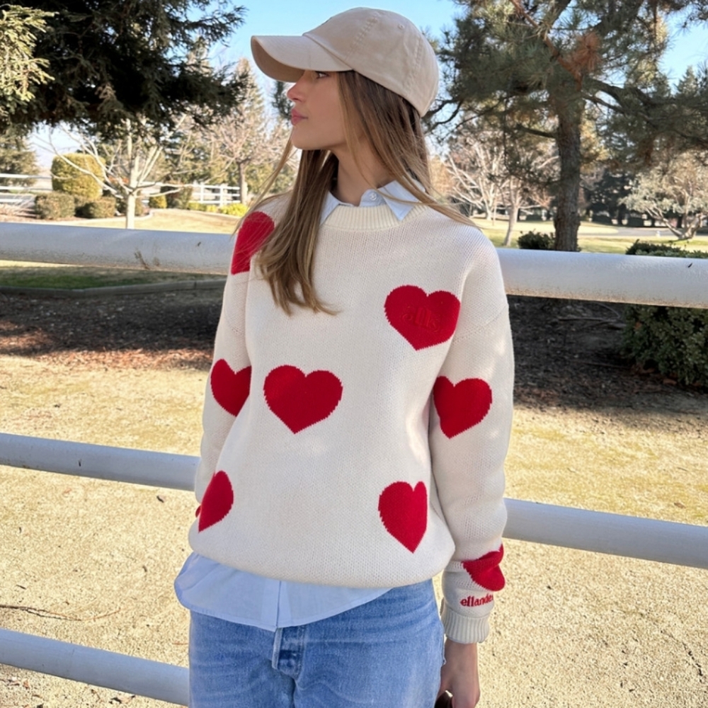 NWT Ellandemm All Hearts Sweater, Size S/M - Picture 3 of 17